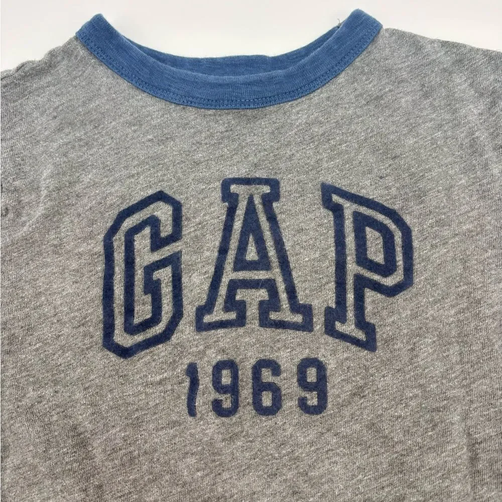 GAP Kids Gray Tee with Blue Trim